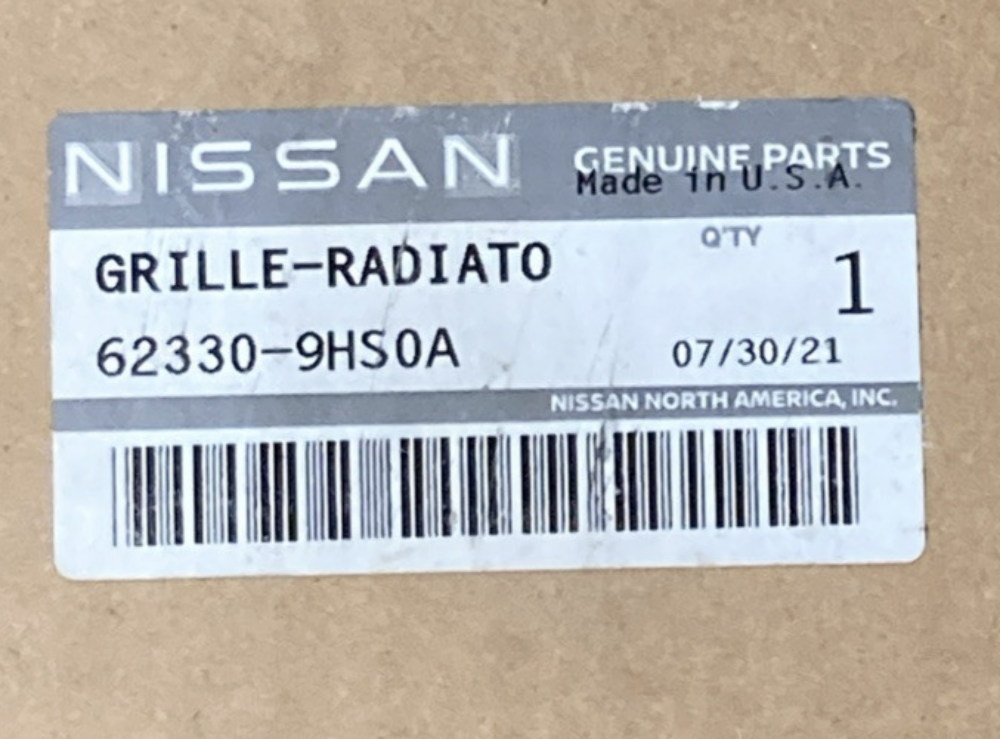 NEW GENUINE NISSAN 62330-9HS0A RADIATOR GRILLE FRONT BLACK PLASTIC