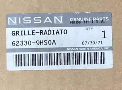 NEW GENUINE NISSAN 62330-9HS0A RADIATOR GRILLE FRONT BLACK PLASTIC