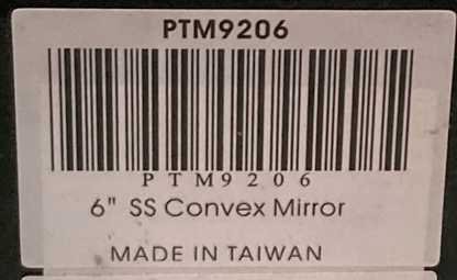 NEW PRIMA TRONICS PTM9206 6" Stainless Steel Convex Mirror with L Bracket