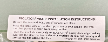 QTY 3 NEW GENUINE VIOLATOR VXVSR1 VIOLATOR MX ROLL OFF VISOR