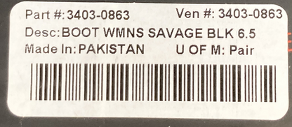 NEW GENUINE Z1R 3403-0863 SAVAGE BOOTS BLACK LEATHER SZ 6.5