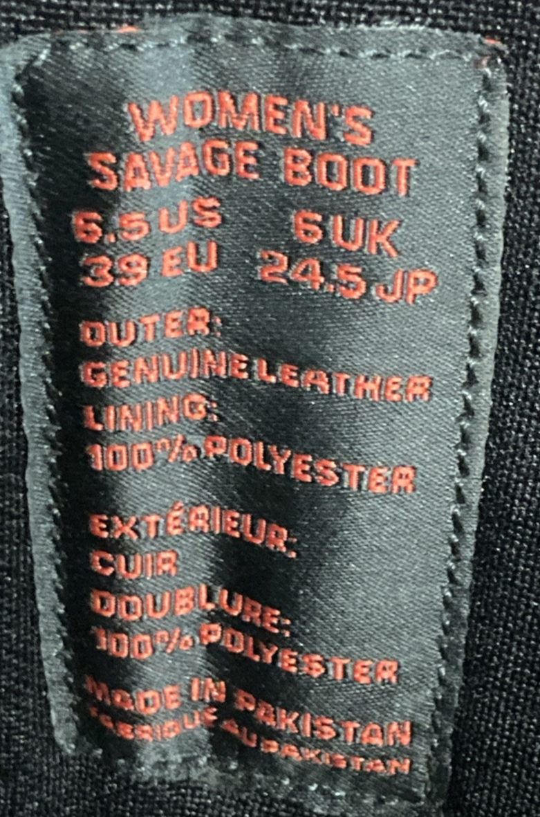 NEW GENUINE Z1R 3403-0863 SAVAGE BOOTS BLACK LEATHER SZ 6.5