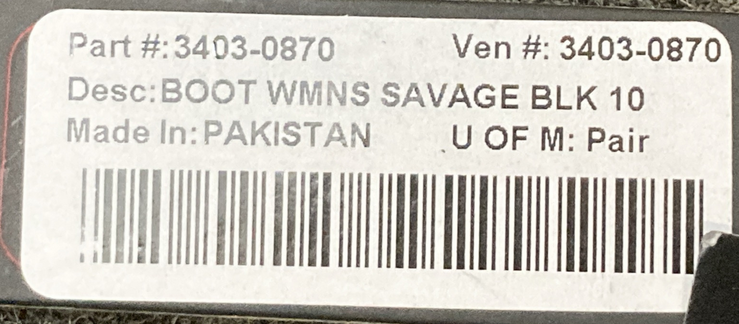 NEW GENUINE Z1R 3403-0870 SAVAGE BOOTS BLACK LEATHER SZ 10