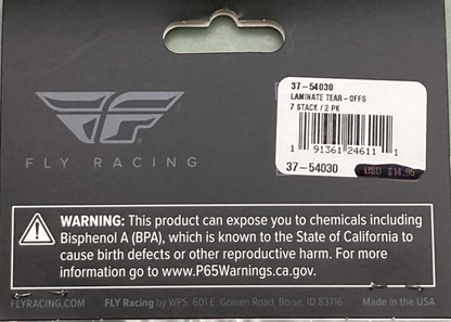 NEW GENUINE FLY RACING 37-54030 Clear Laminated Goggle Tear-Offs