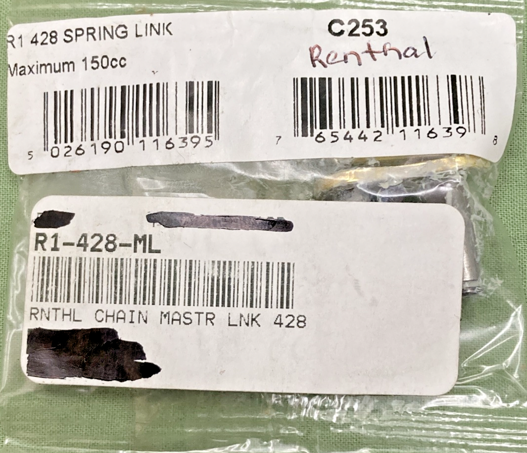 NEW GENUINE RENTHAL R1-428-ML CHAIN MASTR R1 428 SPRING LINK MAXIMUM 150cc