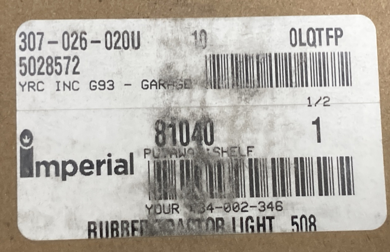 NEW GENUINE IMPERIAL 81040 Rubber Tractor Implement Light Round 4.75"