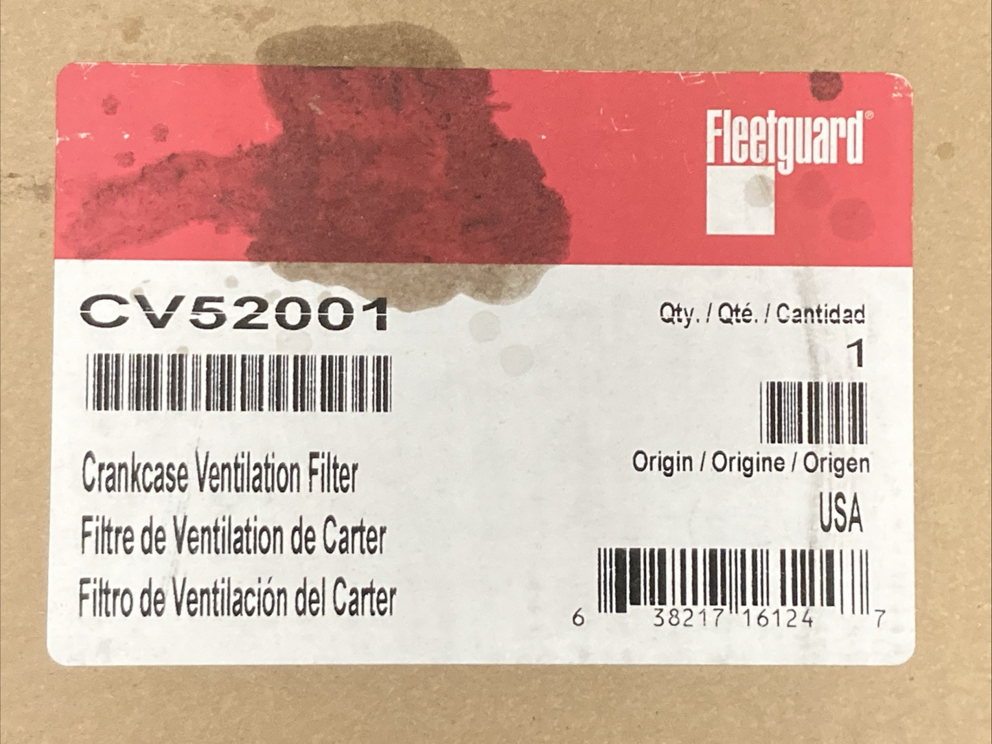 NEW GENUINE FLEETGUARD CV52001 Crankcase Ventilation Filter