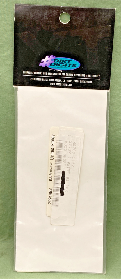 QTY 3 NEW GENUINE DIRT DIGITS XT73W EXTREME XT 7" WHITE #1