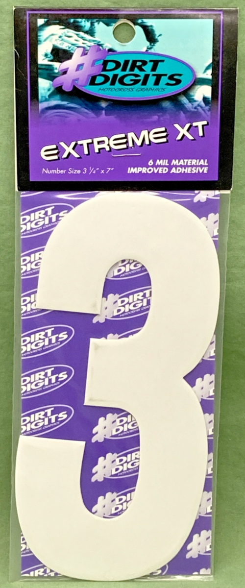 QTY 3 NEW GENUINE DIRT DIGITS 70911460 EXTREME XT 7" WHITE #3