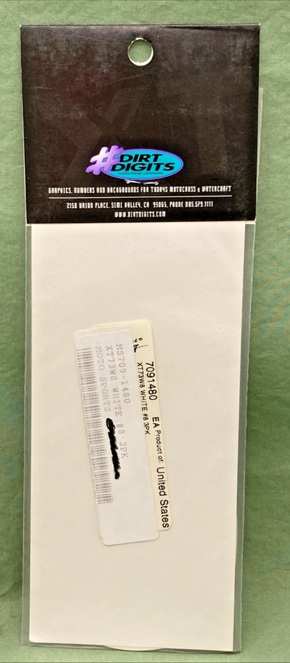 QTY 3 NEW GENUINE DIRT DIGITS 7091480 EXTREME XT 7" WHITE #8