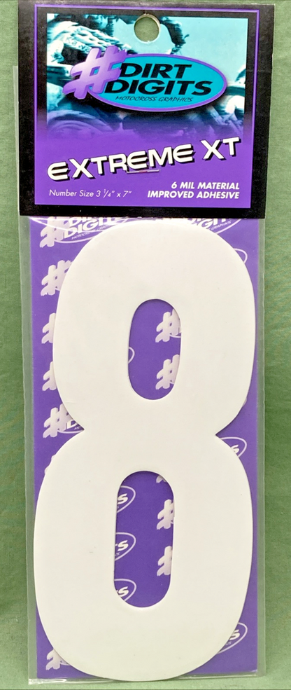 QTY 3 NEW GENUINE DIRT DIGITS 7091480 EXTREME XT 7" WHITE #8