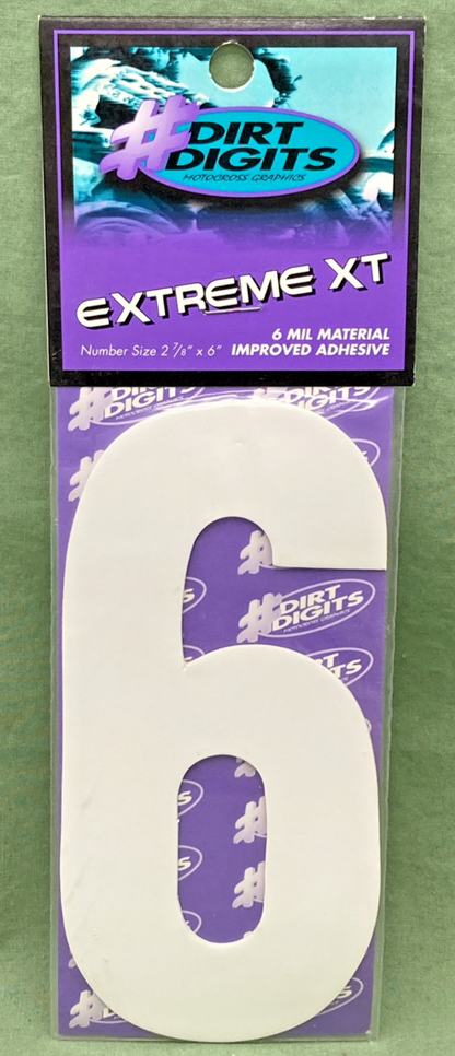 QTY 3 NEW GENUINE DIRT DIGITS 7091272 EXTREME XT 6" WHITE #6