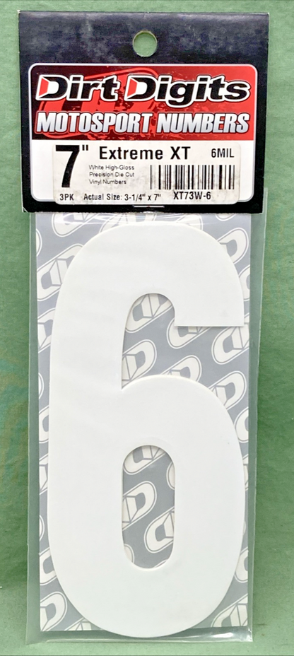 QTY 3 NEW GENUINE DIRT DIGITS 7091472 EXTREME XT 7" WHITE #6