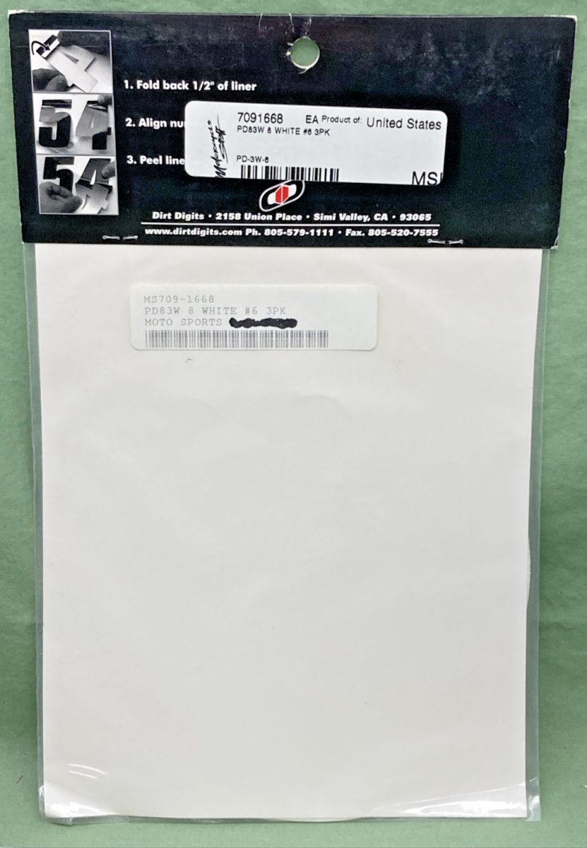 QTY 3 NEW GENUINE DIRT DIGIT 7091668 8" WHITE #6