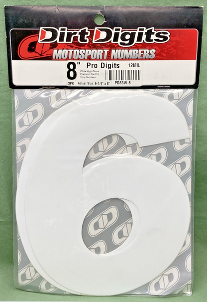 QTY 3 NEW GENUINE DIRT DIGIT 7091668 8" WHITE #6
