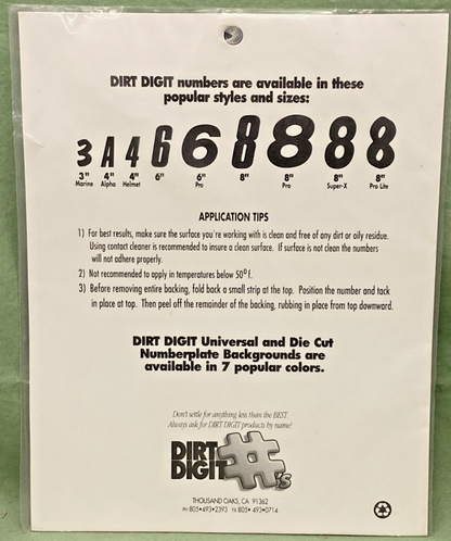 QTY 3 NEW GENUINE DIRT DIGIT 7091680 8" WHITE #9