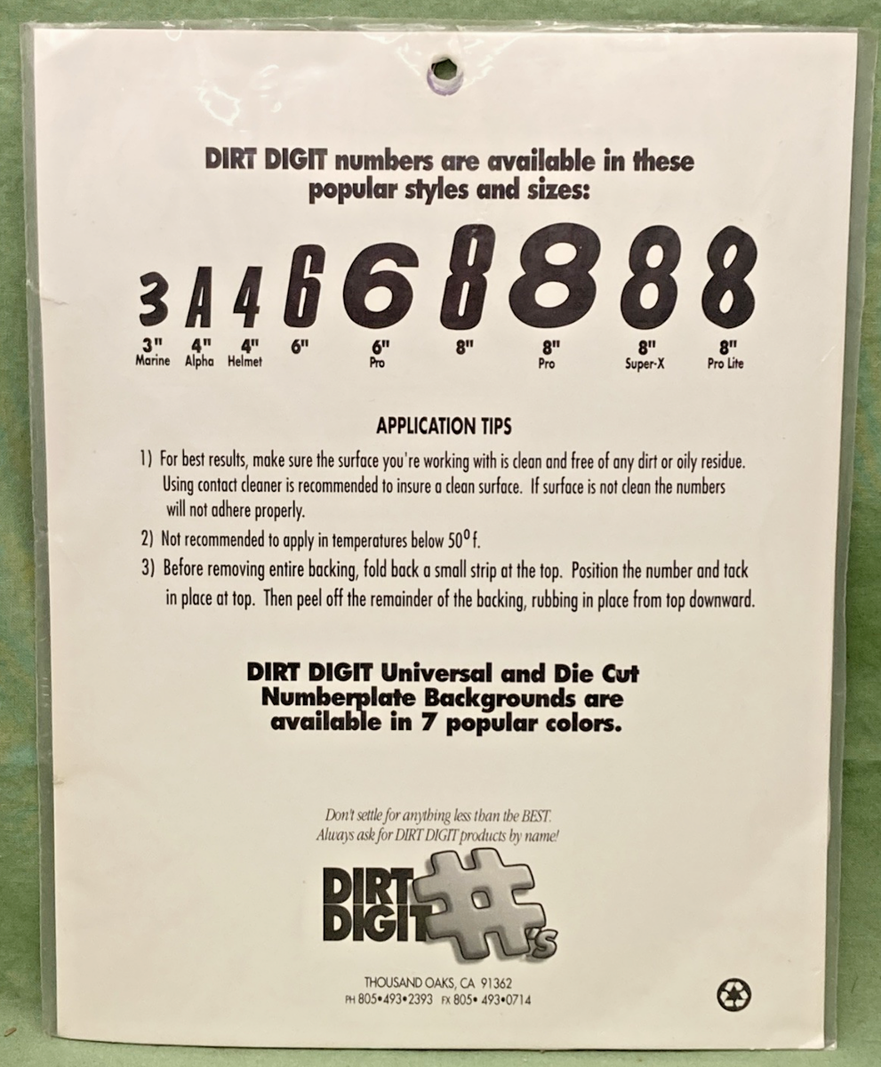 QTY 3 NEW GENUINE DIRT DIGIT 7091676 8" WHITE #8
