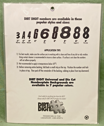 QTY 3 NEW GENUINE DIRT DIGIT 7091676 8" WHITE #8