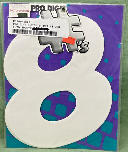 QTY 3 NEW GENUINE DIRT DIGIT 7091676 8" WHITE #8