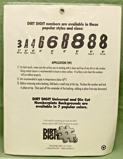 QTY 3 NEW GENUINE DIRT DIGIT 7091684 8" BLACK #0