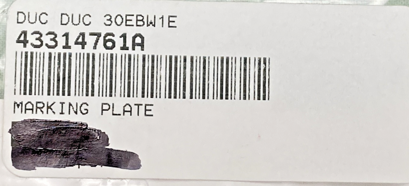 NEW REPLACES DUCATI 43314761A PACK- MARKING PLATE