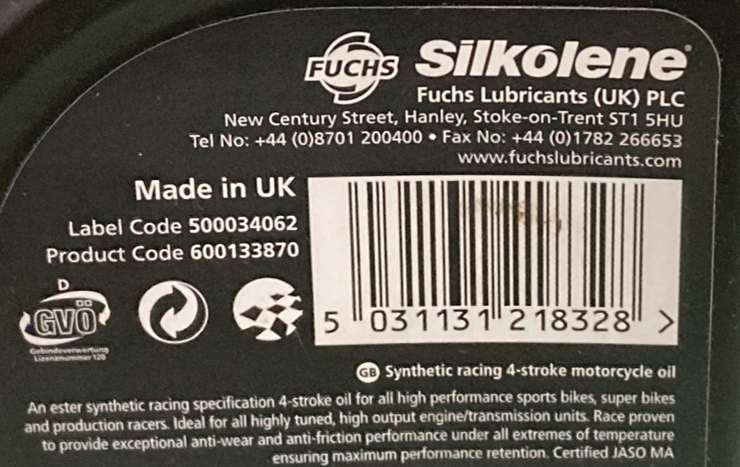 NEW GENUINE SILKOLENE 600133870 PRO 4 10W-40 ESTER SYNTHETIC ENGINE OIL, 1LT, 43