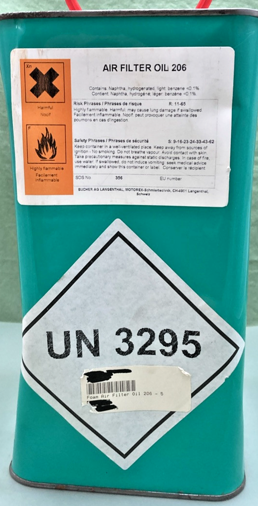 NEW GENUINE MOTOREX MOTO LINE UN3A1/Y/250/94 AIR FILTERR OIL 206, 5L, P3610-0063