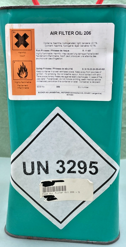 NEW GENUINE MOTOREX MOTO LINE UN3A1/Y/250/94 AIR FILTERR OIL 206, 5L, P3610-0063