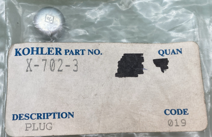 QTY 2 NEW GENUINE KOHLER X-702-3 PLUG