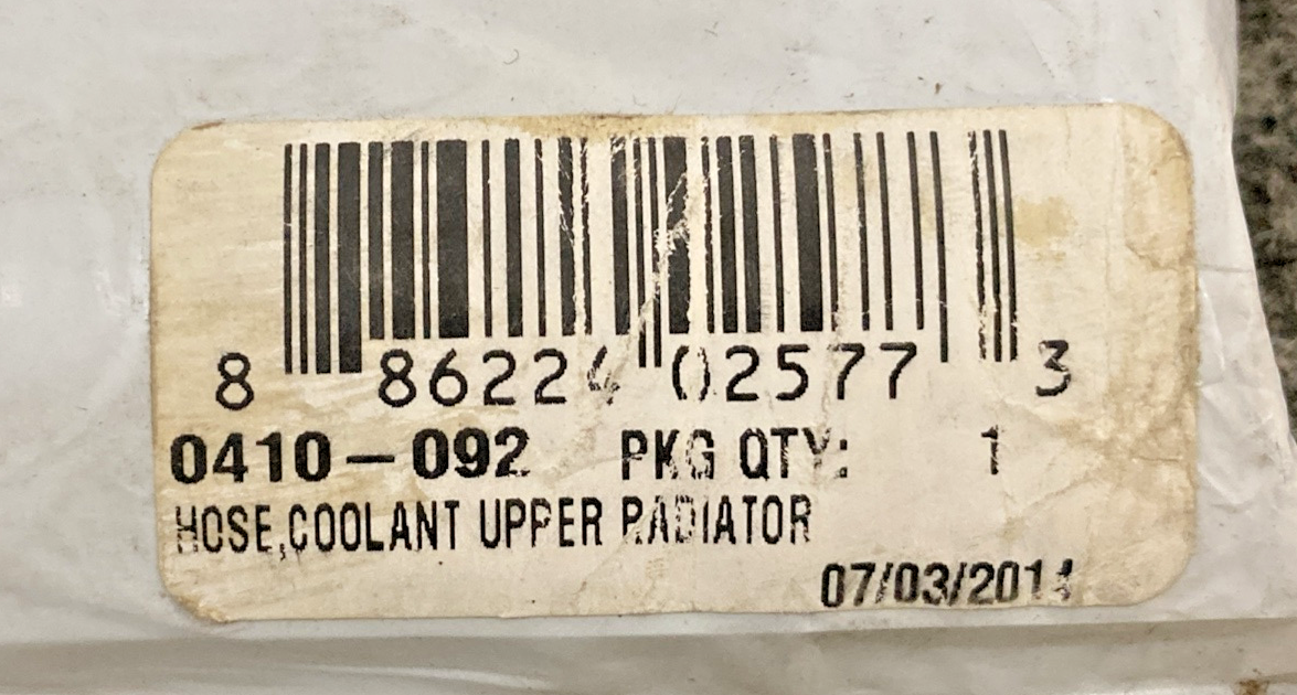 NEW GENUINE ARCTIC CAT 0410-092 HOSE, COOLANT UPPER RADIATOR