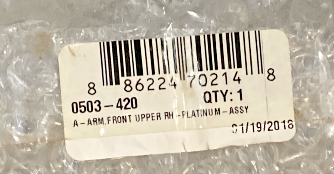 NEW GENUINE ARCTIC CAT 0503-420 A-ARM,FRONT UPPER RH-PLATINUM-ASSY, 0503-272