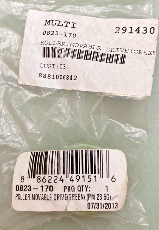 NEW GENUINE ARCTIC CAT 0823-170 ROLLER,MOVABLE DRIVE (GREEN) (PM 23.5G)