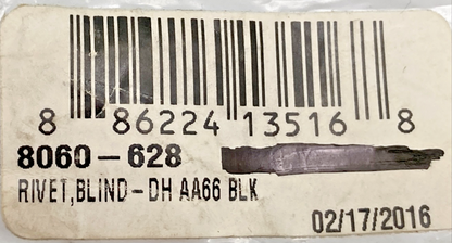 QTY 4 NEW GENUINE ARCTIC CAT 8060-628 RIVET, BLIND-DH AA66 BLK