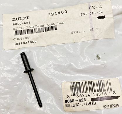 QTY 4 NEW GENUINE ARCTIC CAT 8060-628 RIVET, BLIND-DH AA66 BLK