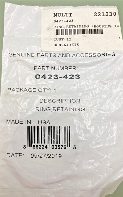 NEW GENUINE ARCTIC CAT  0423-423 RING, RETAINING