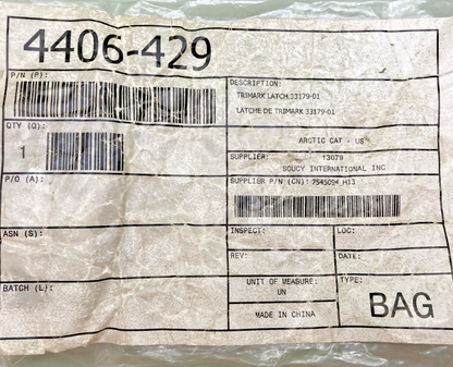 NEW GENUINE ARCTIC CAT 4406-429 LATCH ROTARY-LH, Replaces Part # 4406-909