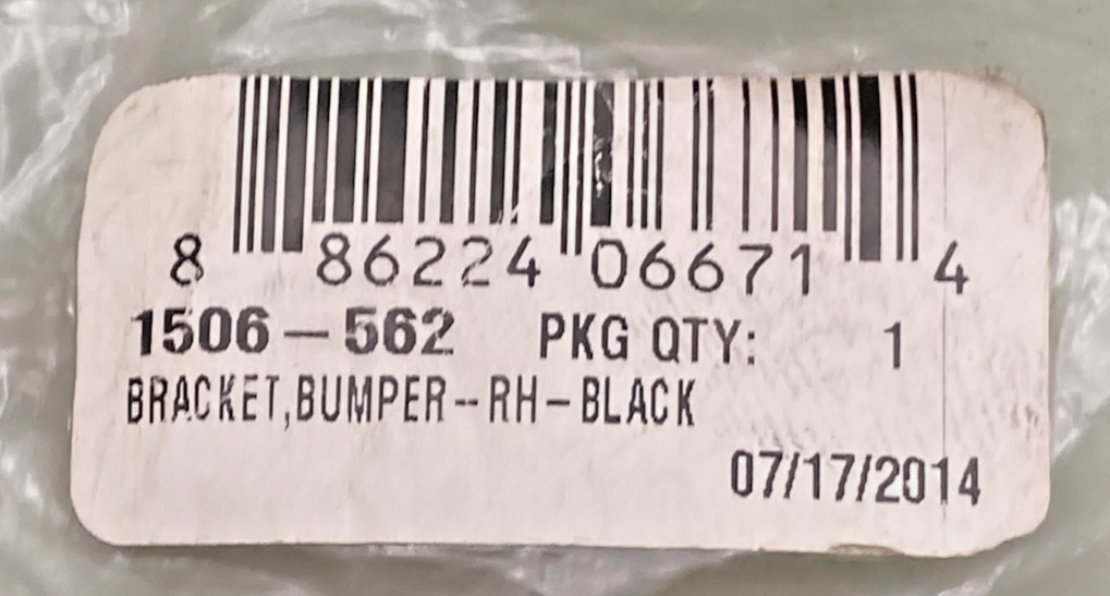 NEW GENUINE ARCTIC CAT 1506-562 BRACKET, BUMPER-RH-BLACK