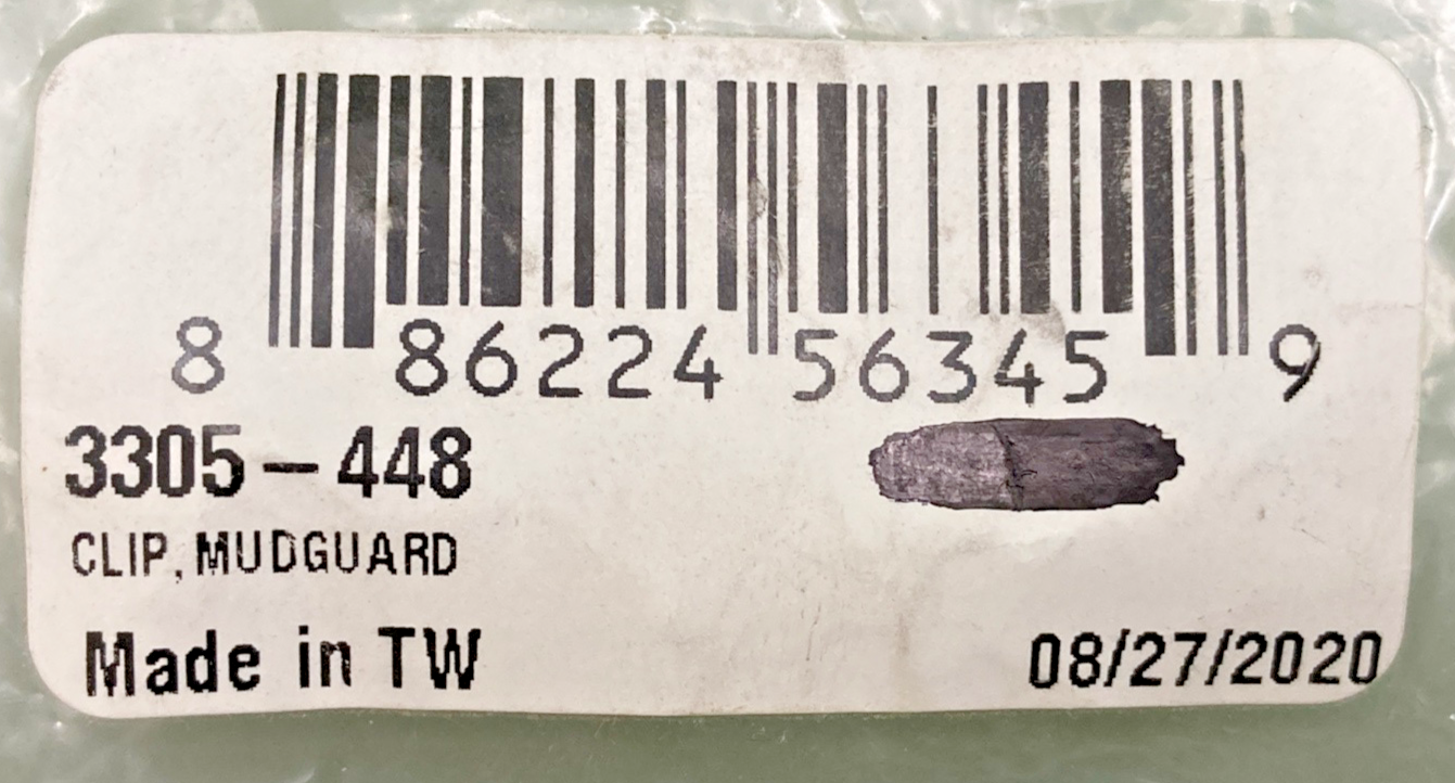 QTY5 NEW GENUINE ARCTIC CAT 3305-448 CLIP, MUDGUARD