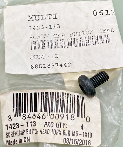 NEW GENUINE ARCTIC CAT 1423-113 SCREW, CAP BUTTON HEAD TORX BLK M6-1X10