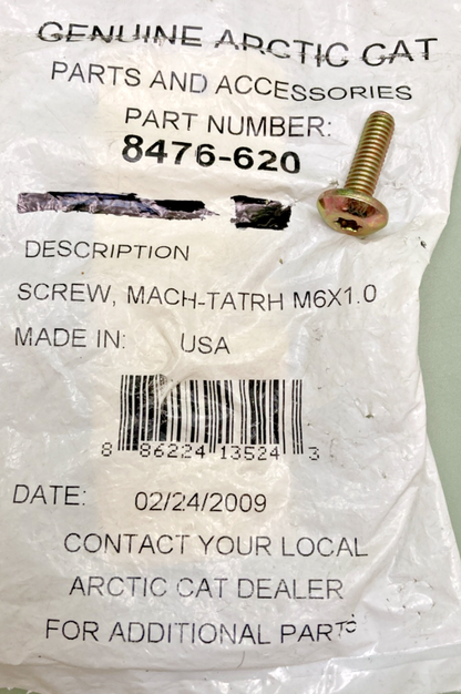 QTY 4 NEW GENUINE ARCTIC CAT 8476-620 SCREW, MACH-TSTRH M6X1.0X20 Z&Y