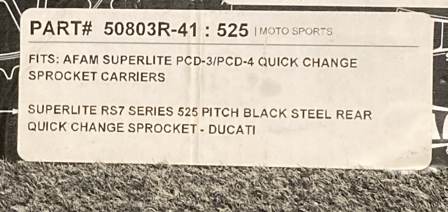 NEW GENUINE SUPERLITE 52901R-14 FT SPROCKET 525/50803R-41 REAR SPROCKET 525 KIT