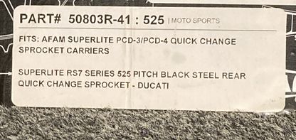 NEW GENUINE SUPERLITE 52901R-14 FT SPROCKET 525/50803R-41 REAR SPROCKET 525 KIT