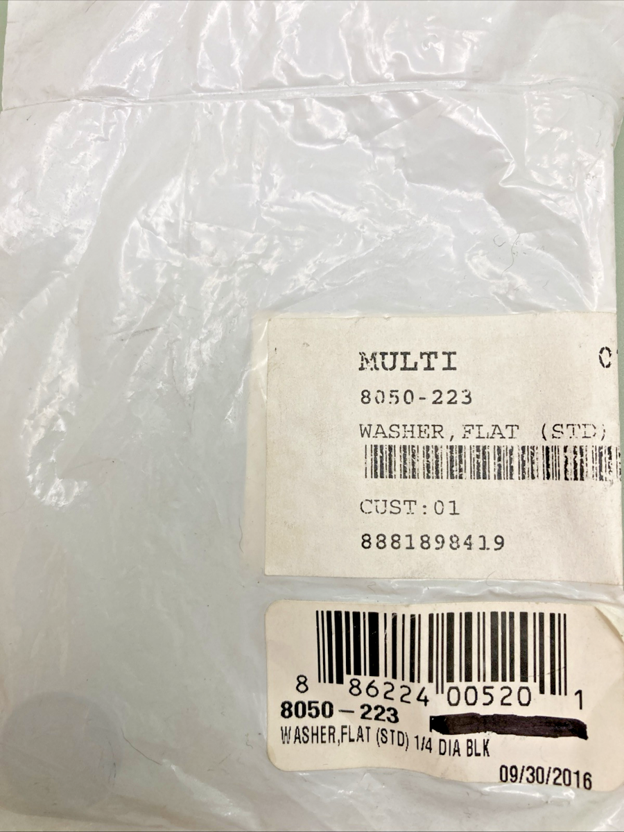 QTY 2 NEW GENUINE ARCTIC CAT 8050-223 WASHER FLAT (STD) 1/4 DIA BLK, 1423-152