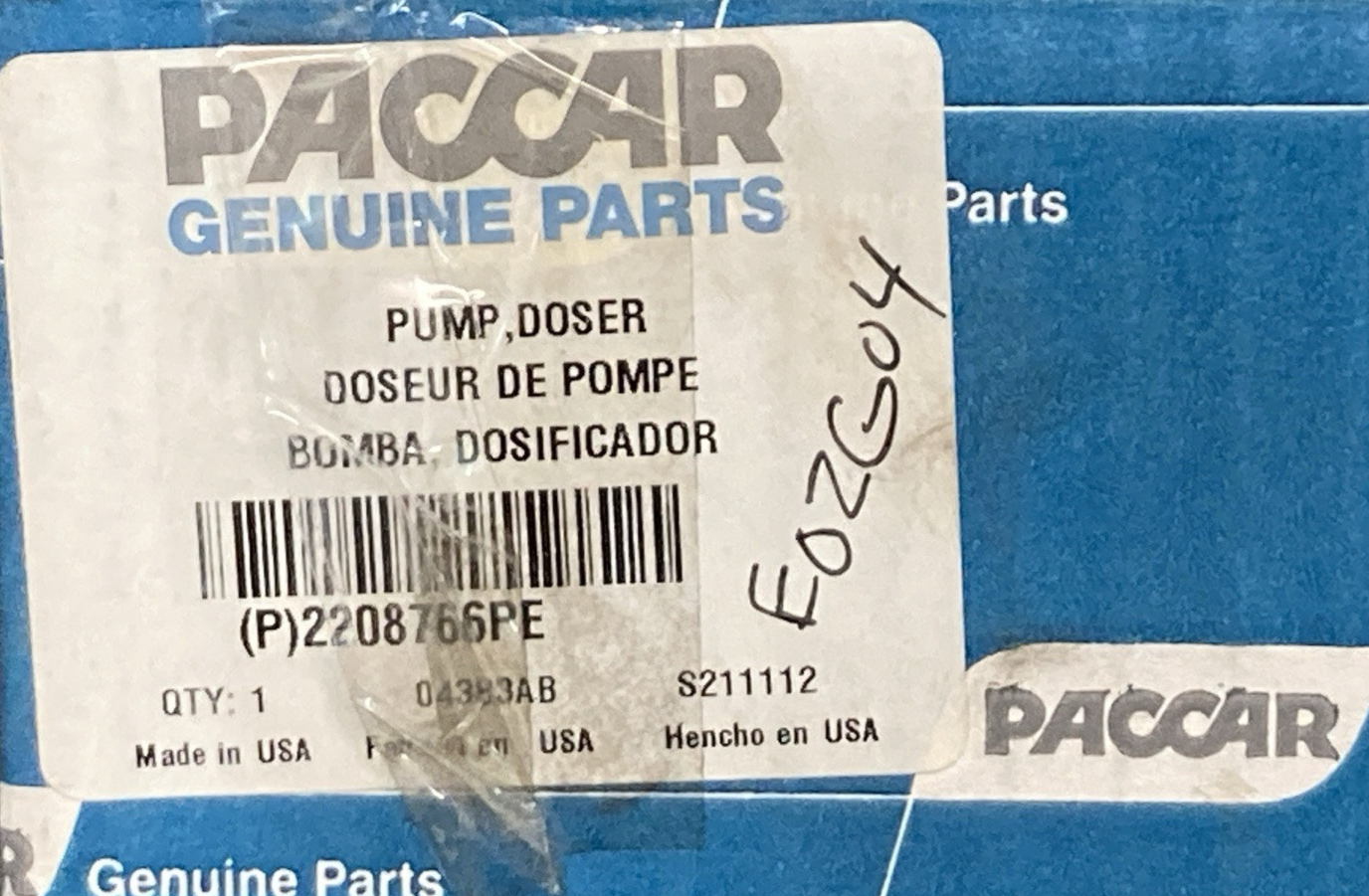 NEW GENUINE PACCAR 2208766PE DEF DOSER PUMP