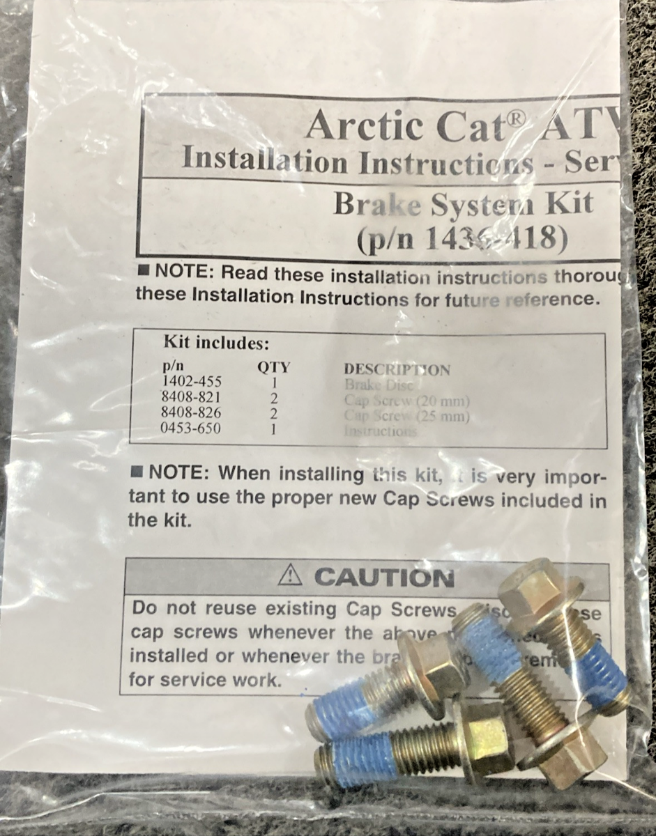 NEW GENUINE ARCTIC CAT 1436-418 KIT BRAKE DISC, REPLACES 1402-455