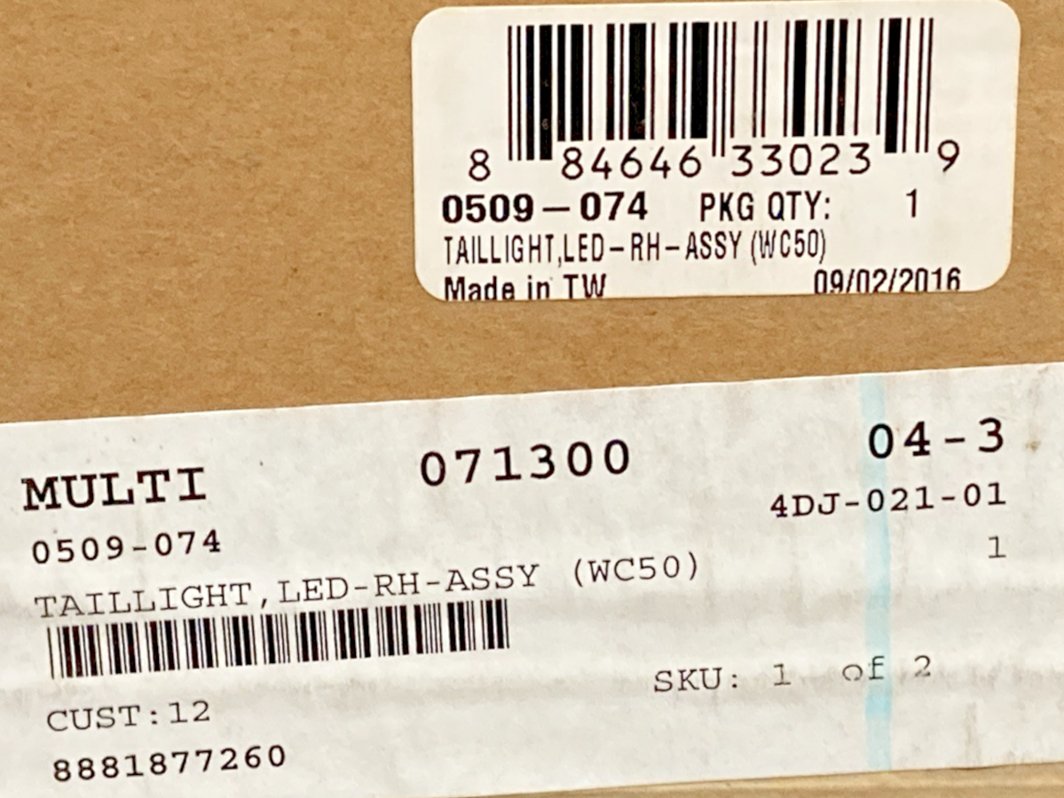 NEW GENUINE ARCTIC CAT 0509-074 TAILLIGHT, LED-RH-ASSY (WC50)
