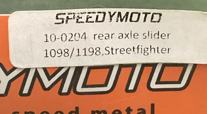 NEW GENUINE SPEEDYMOTO 10-0204 REAR AXLE SLIDER KIT DUCATI