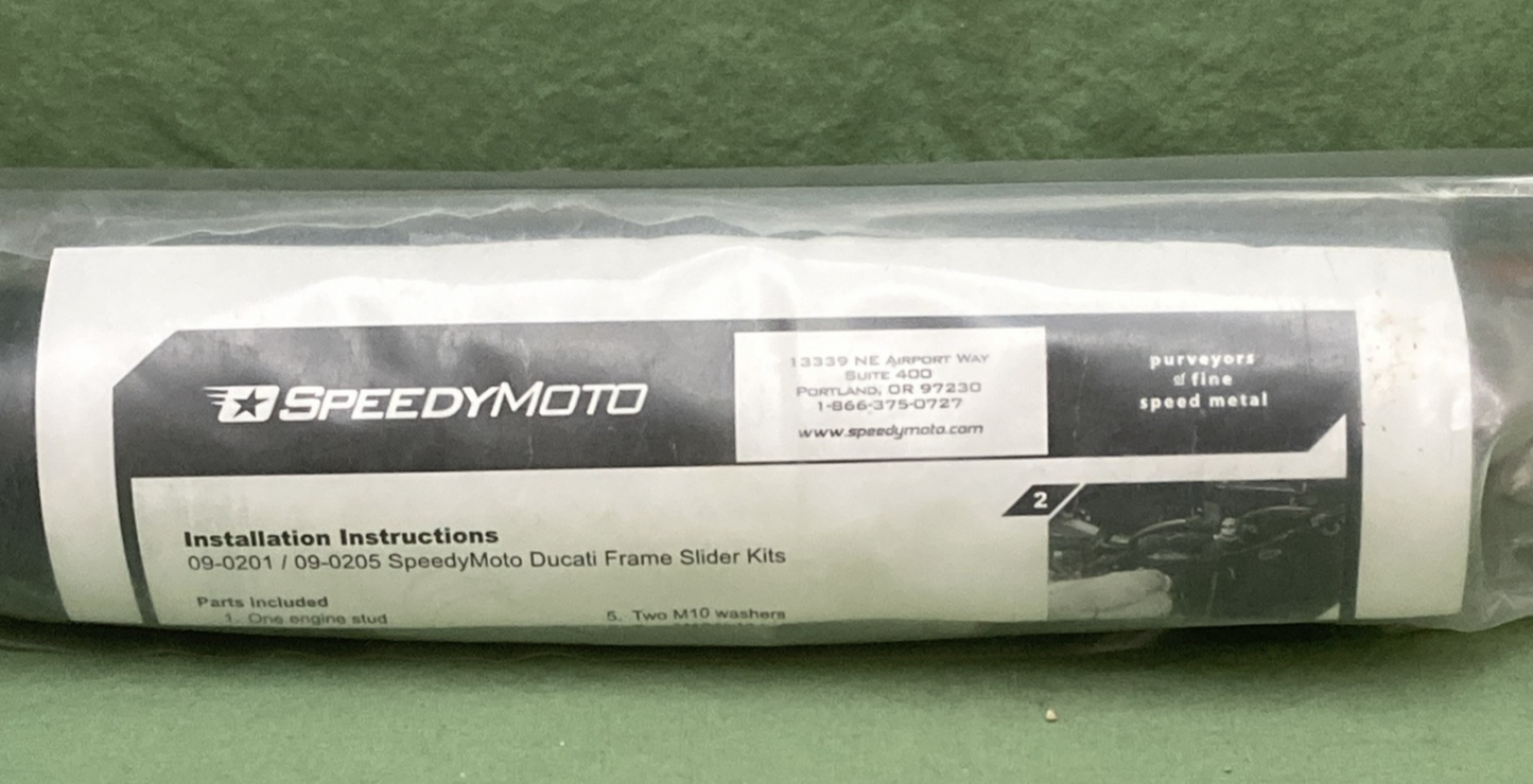 NEW GENUINE SPEEDYMOTO 09-0205 DUCATI FRAME SLIDER KIT