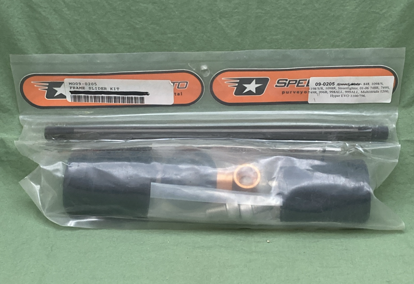 NEW GENUINE SPEEDYMOTO 09-0205 DUCATI FRAME SLIDER KIT
