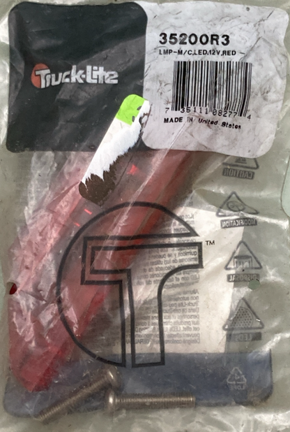 NEW GENUINE TRUCK-LITE 35200R3 MARKER RED 35 SERIES LED 2 SCREW 12V RETANGULAR